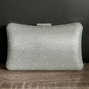 Silver rhinestone evening bag